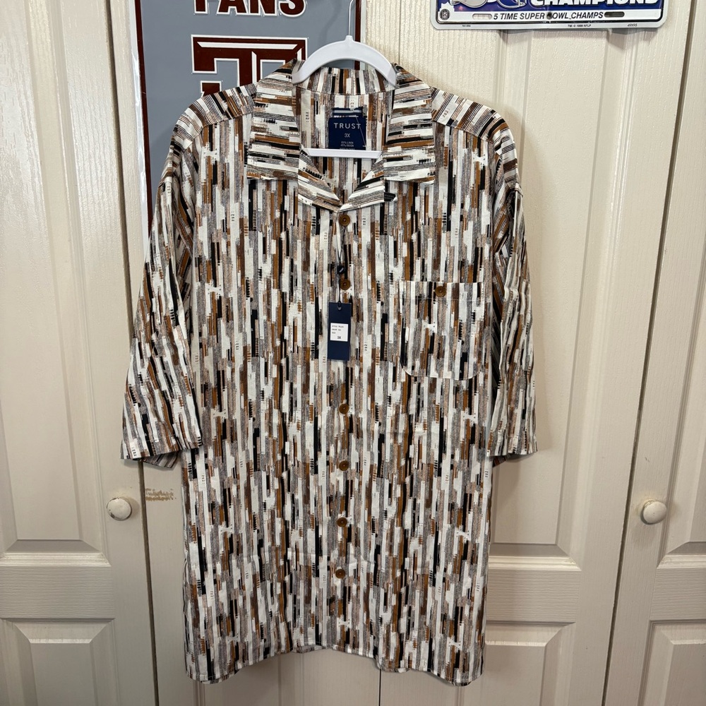 Trust Brown and White Patterned Shirt
